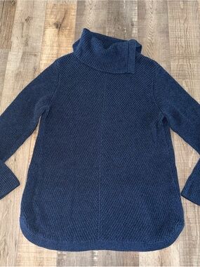Talbots split Turtleneck Knit Sweater womens - Navy